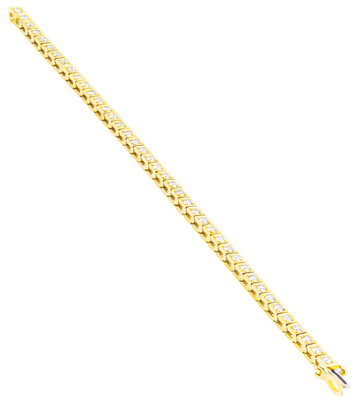 Tennis Bracelet with Round Diamonds in 14K Yellow Gold