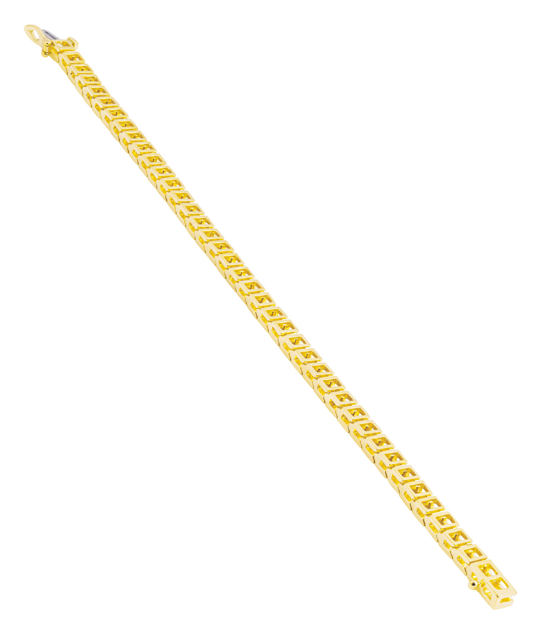 Tennis Bracelet with Round Diamonds in 14K Yellow Gold