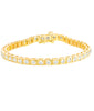 Tennis Bracelet with Round Diamonds in 14K Yellow Gold