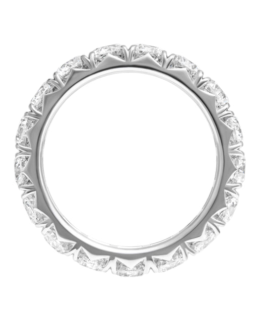 Platinum French pave eternity band with pave-set diamonds 