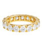 18K yellow gold French pave eternity band with round diamond 