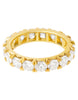 18K yellow gold French pave eternity band with round diamond 