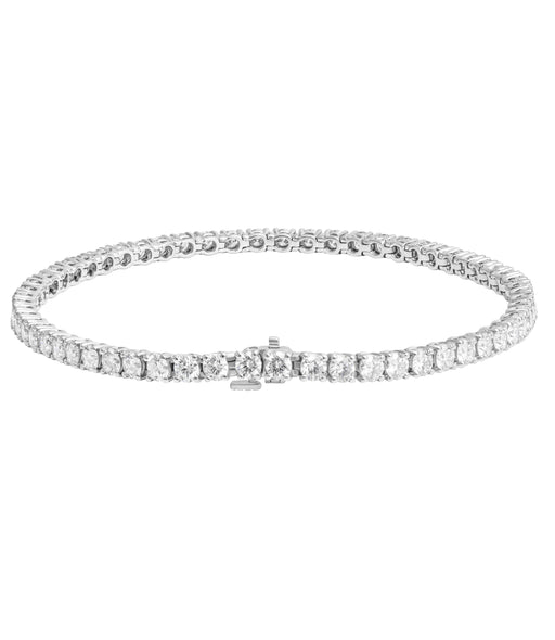 Platinum Tennis bracelet with round diamonds  