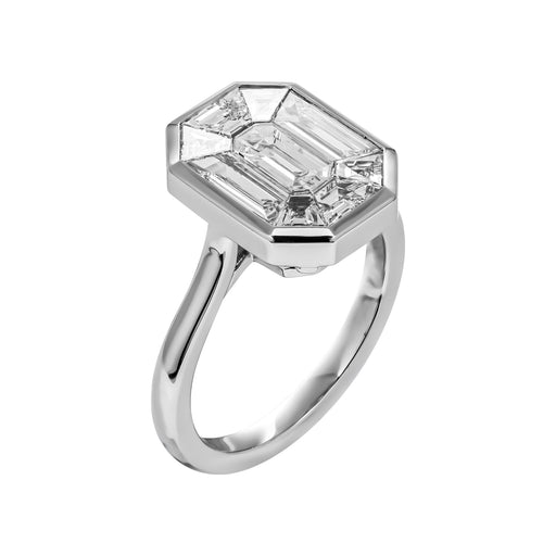 Unisex Engagement Emerald Pie Cut Natural Diamond Ring at Rs 90011/piece in  Surat