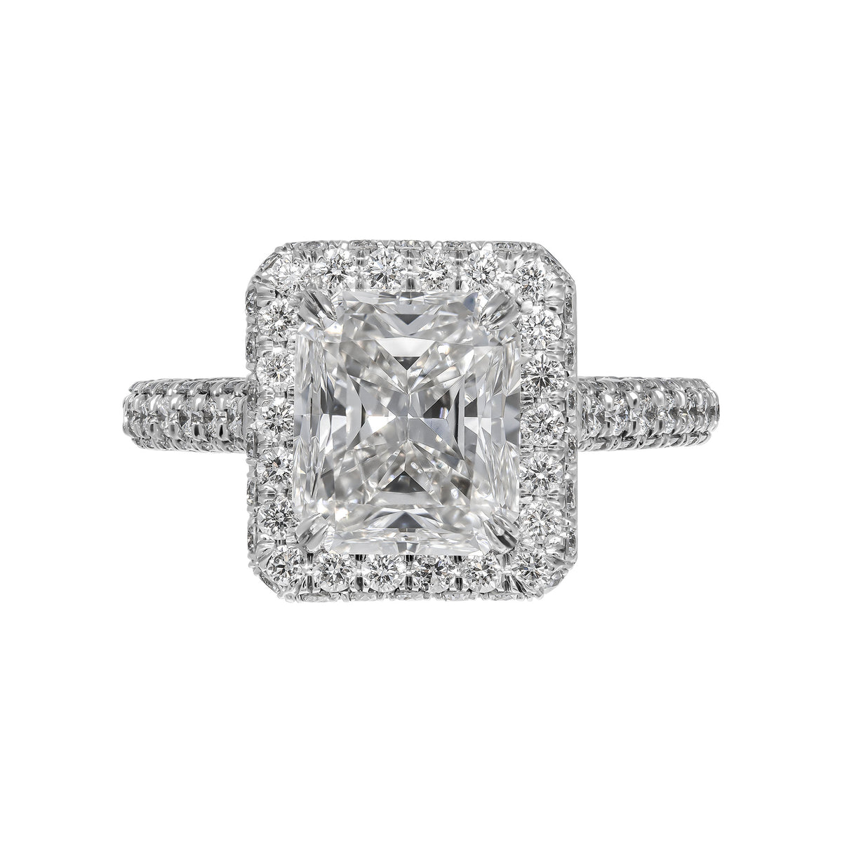 GIA Certified Platinum Ring with 3.01 Carat Radiant Cut Diamond — M&V ...