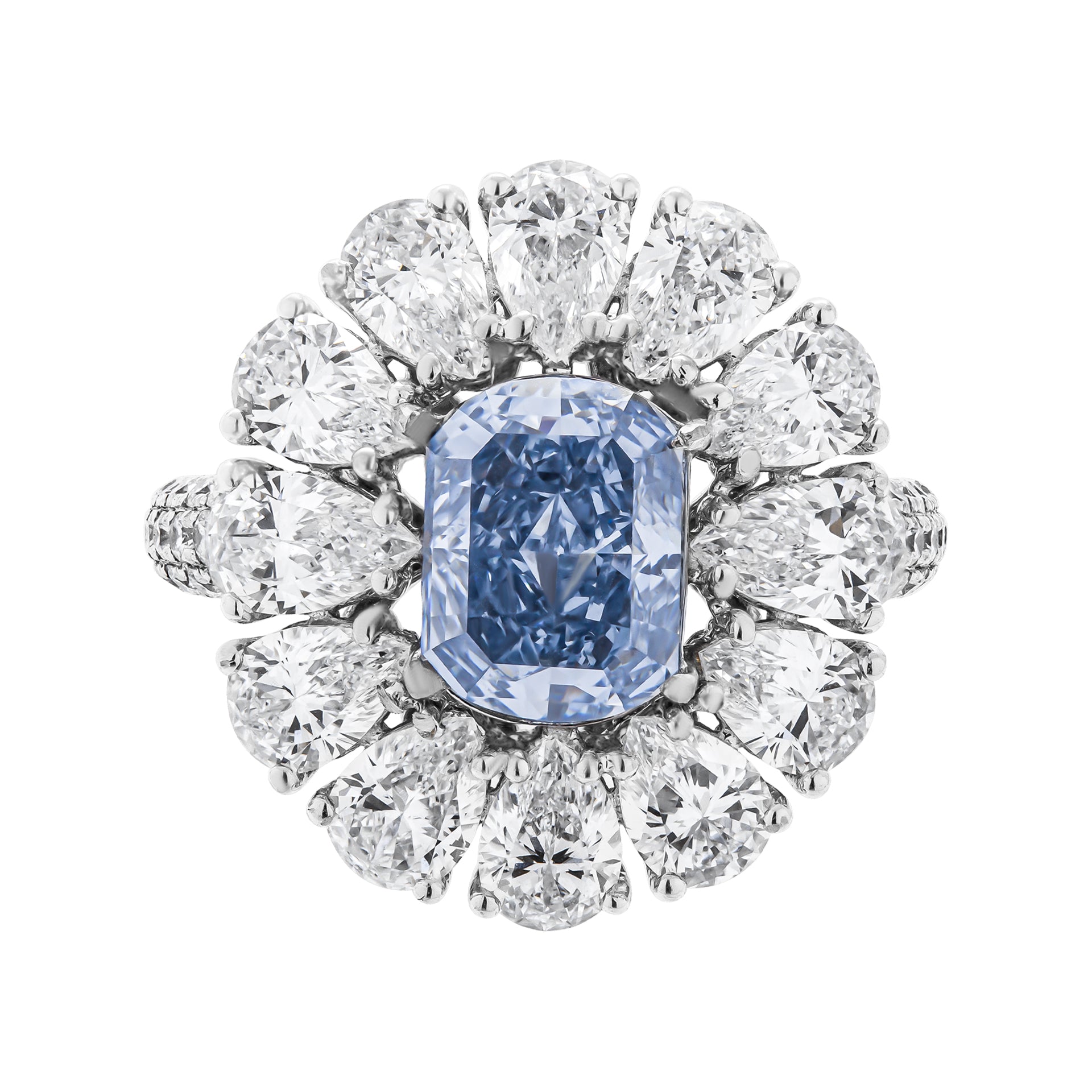 GIA Certified 1.82ct Fancy Vivid Blue Diamond Ring — M&V